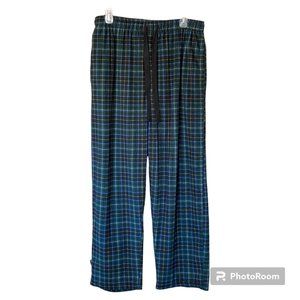 Izod Green Blue Striped Lounge Sleep Pants Men's Size L Elastic Waist Drawstring